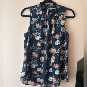 Daniel Rainn Navy blue Floral tank top